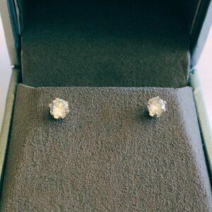 14kt White Gold Plated 4mm 1/4ct CZ Studs